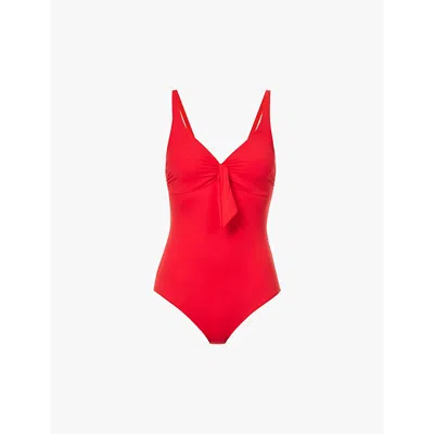 Melissa Odabash Womens Lisbon Bow-embellished Swimsuit Red