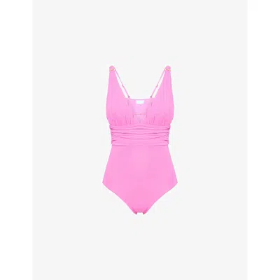 Melissa Odabash Womens Panarea V-neck Stretch-woven Swimsuit Watermelon