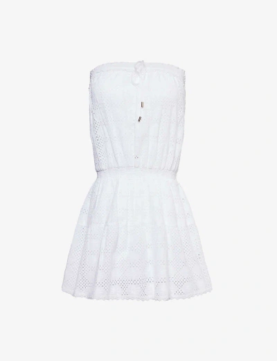 Melissa Odabash Womens White Colette Strapless Cotton Mini Dress