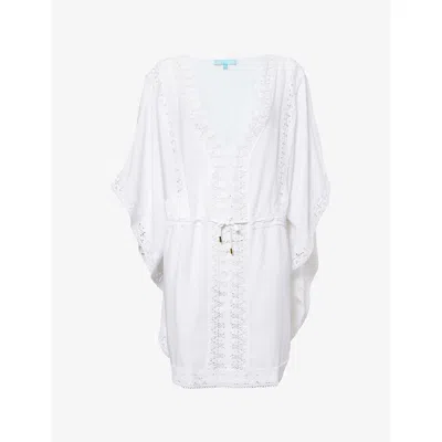 Melissa Odabash Womens  Evin Broderie-trim Woven Kaftan