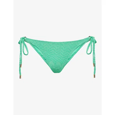 Melissa Odabash Womens Zigzag Green Key West Tie-side Bikini Bottoms In Multi