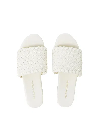 Melissa Odabash Woven Slider Sandals White