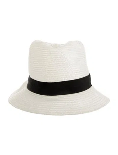 Pre-owned Melissa Odabash Woven Straw Hat In White