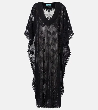 Melissa Odabash Yasin Cotton-blend Lace Kaftan In Black