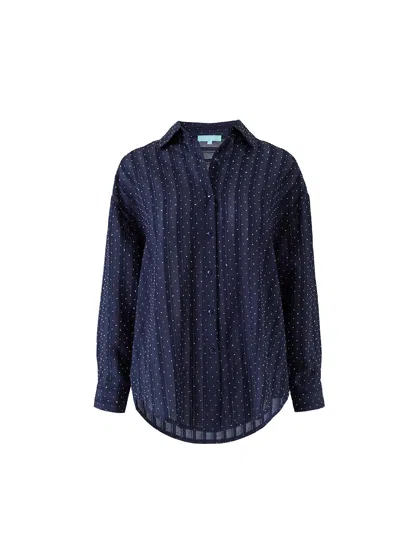 Melissa Odabash Ziggy Marine Shirt In Blue