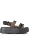 Melissa Open-toe Platform Flat Sandals In Black