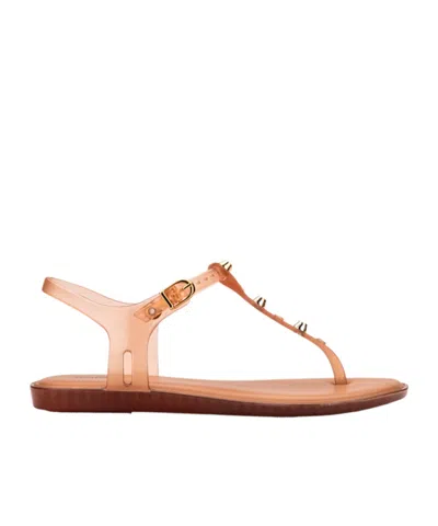 Melissa Open-toed Rivet Flat-soled Sandals In Multicolor