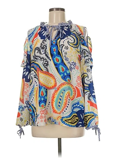 Pre-owned Melissa Paige 3/4 Sleeve Blouse In Blue