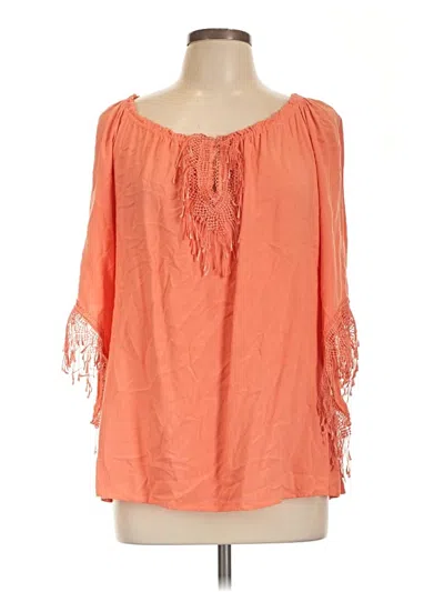 Pre-owned Melissa Paige 3/4 Sleeve Blouse In Orange