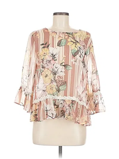 Pre-owned Melissa Paige 3/4 Sleeve Blouse In Pink