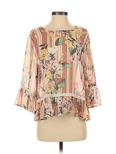 Pre-owned Melissa Paige 3/4 Sleeve Blouse In Pink