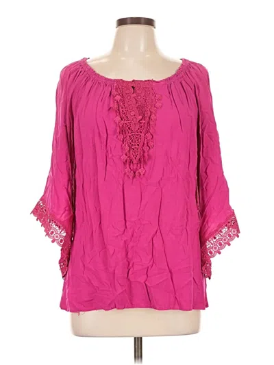 Pre-owned Melissa Paige 3/4 Sleeve Blouse In Pink
