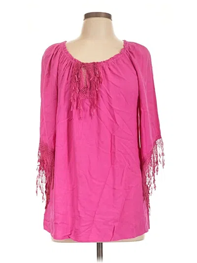 Pre-owned Melissa Paige 3/4 Sleeve Blouse In Pink