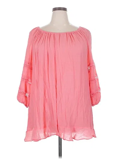 Pre-owned Melissa Paige 3/4 Sleeve Blouse In Pink