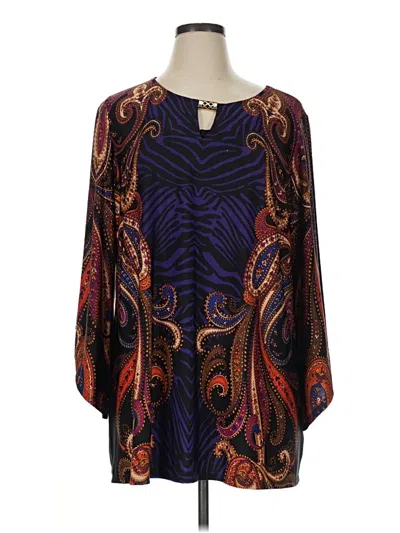 Pre-owned Melissa Paige 3/4 Sleeve Blouse In Purple