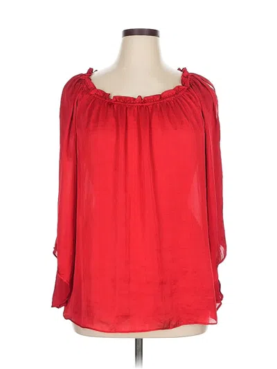 Pre-owned Melissa Paige 3/4 Sleeve Blouse In Red