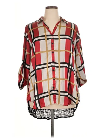 Pre-owned Melissa Paige 3/4 Sleeve Blouse In Red
