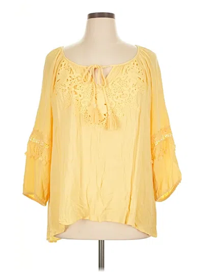 Pre-owned Melissa Paige 3/4 Sleeve Blouse In Yellow