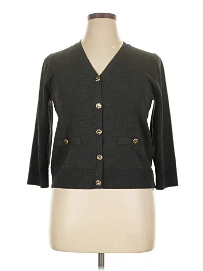 Pre-owned Melissa Paige 3/4 Sleeve Button Down Shirt In Gray