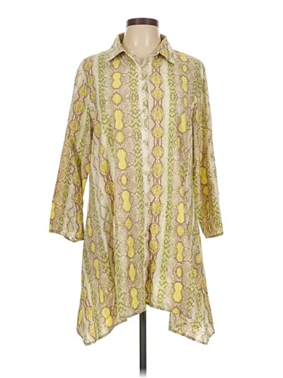 Pre-owned Melissa Paige 3/4 Sleeve Button Down Shirt In Yellow