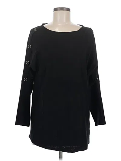 Pre-owned Melissa Paige 3/4 Sleeve Top Black Boatneck Tops