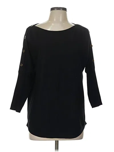 Pre-owned Melissa Paige 3/4 Sleeve Top Black Boatneck Tops
