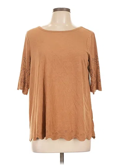 Pre-owned Melissa Paige 3/4 Sleeve Top Brown Boatneck Tops
