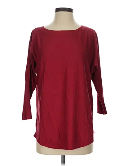 Pre-owned Melissa Paige 3/4 Sleeve Top Burgundy Boatneck Tops