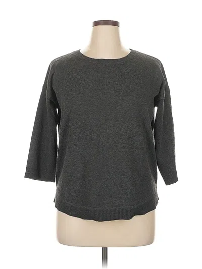 Pre-owned Melissa Paige 3/4 Sleeve Top Gray Crew Neck Tops