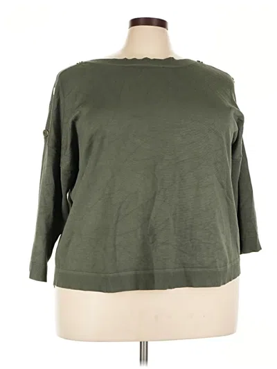 Pre-owned Melissa Paige 3/4 Sleeve Top Green Boatneck Tops