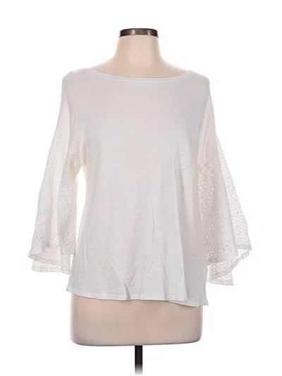 Pre-owned Melissa Paige 3/4 Sleeve Top Ivory Boatneck Tops