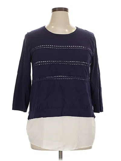 Pre-owned Melissa Paige 3/4 Sleeve Top Purple Boatneck Tops