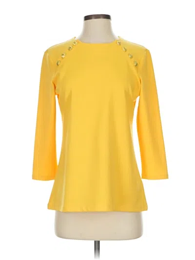 Pre-owned Melissa Paige 3/4 Sleeve Top Yellow Boatneck Tops