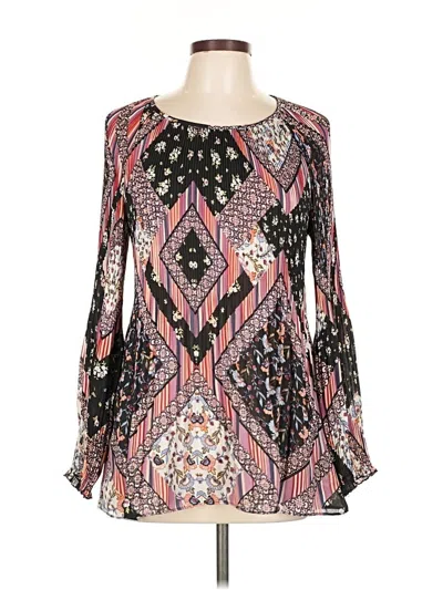 Pre-owned Melissa Paige Long Sleeve Blouse In Black