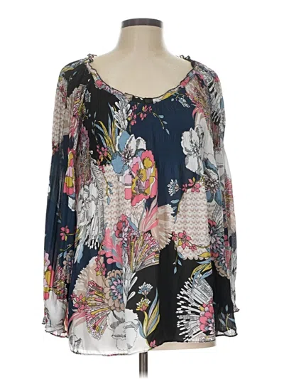 Pre-owned Melissa Paige Long Sleeve Blouse In Black