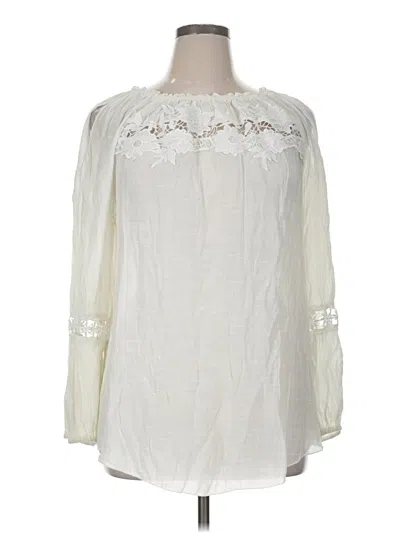 Pre-owned Melissa Paige Long Sleeve Blouse In Ivory