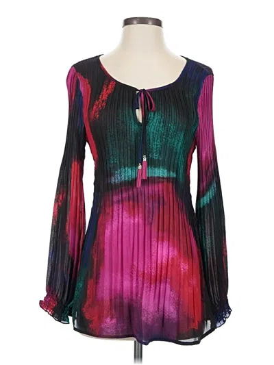 Pre-owned Melissa Paige Long Sleeve Blouse In Purple