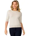 Melissa Paige Petite Lace-panel Elbow-sleeve Sweater