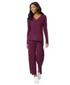 Melissa Paige Petite V-neck Side-slit Tunic Sweater In Gray
