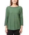 Melissa Paige Womens Button Knit Pullover Sweater In Myrtle