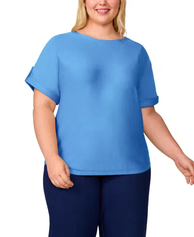 MELISSA PAIGE PLUS SIZE ROLL-TAB DOLMAN-SLEEVE SWEATER