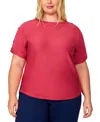 Melissa Paige Plus Womens Striped Knit Cardigan Sweater In Baroque Rose