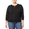 Melissa Paige Plus Womens Solid Viscose Cardigan Sweater In Black