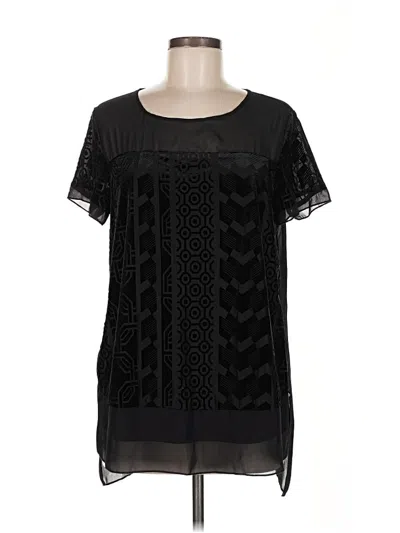 Pre-owned Melissa Paige Short Sleeve Blouse In Black