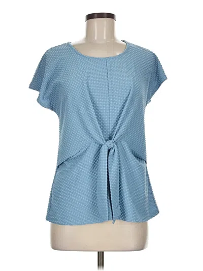 Pre-owned Melissa Paige Short Sleeve Blouse In Blue