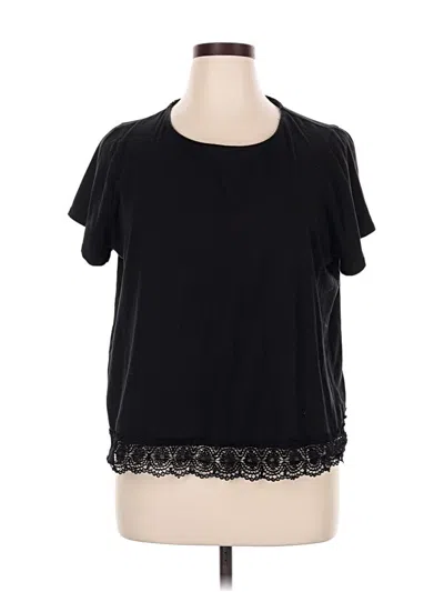 Pre-owned Melissa Paige Short Sleeve Top Black Sweetheart Neckline Tops