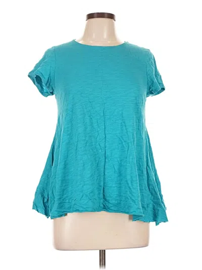 Pre-owned Melissa Paige Short Sleeve Top Teal Scoop Neck Tops