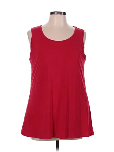 Pre-owned Melissa Paige Sleeveless Top Red Scoop Neck Tops