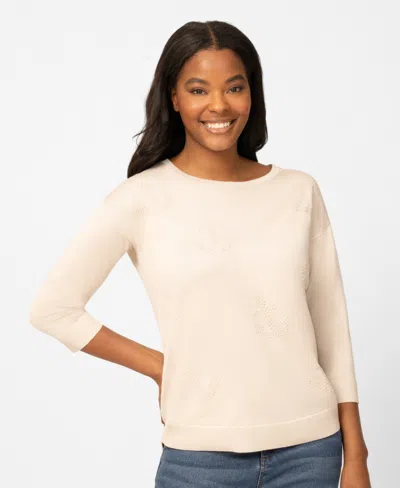 Melissa Paige Women's Anchor Textured Sweater Top, Macy's Exclusive In Neutral