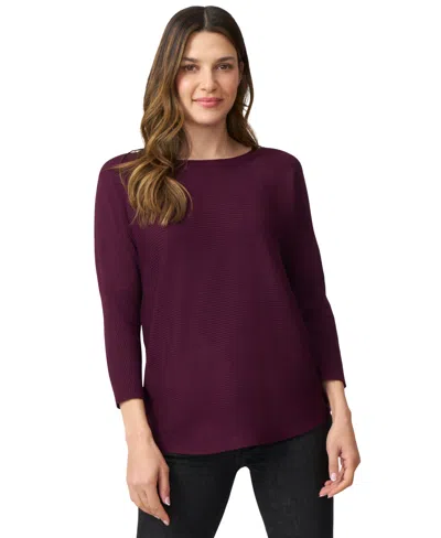 Melissa Paige Women's Boat-neck Diamond-knit Dolman-sleeve Sweater In Red